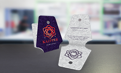 Cartela de Bijuteria Verniz Localizado e Hot Stamping