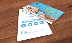 Tag Verniz Localizado e Hot Stamping
