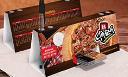 Calendário de Mesa - Com Porta Cartão e Porta Caneta