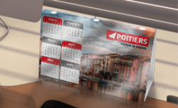 Calendários de Mesa Metalizados